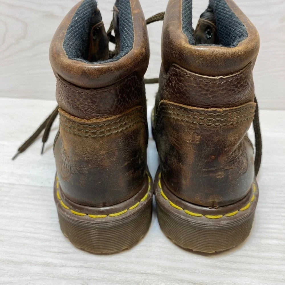 Dr. Martens 7735 Steel Toe Work Boots Brown Leather Made in England Mens‎ 6 UK 7